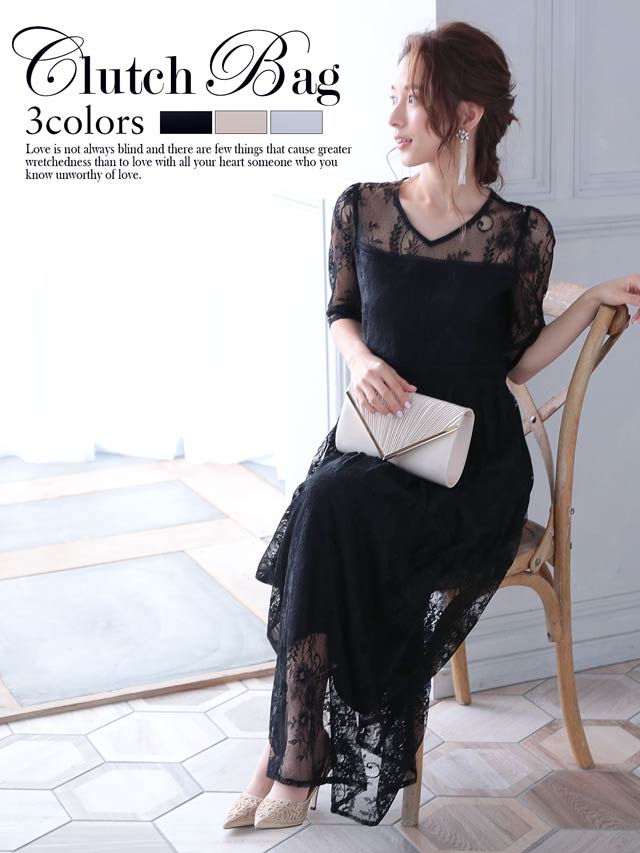7/10再入荷![全3色][2way]プリーツレタークラッチバッグ