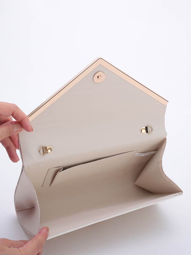 7/10再入荷![全3色][2way]プリーツレタークラッチバッグ