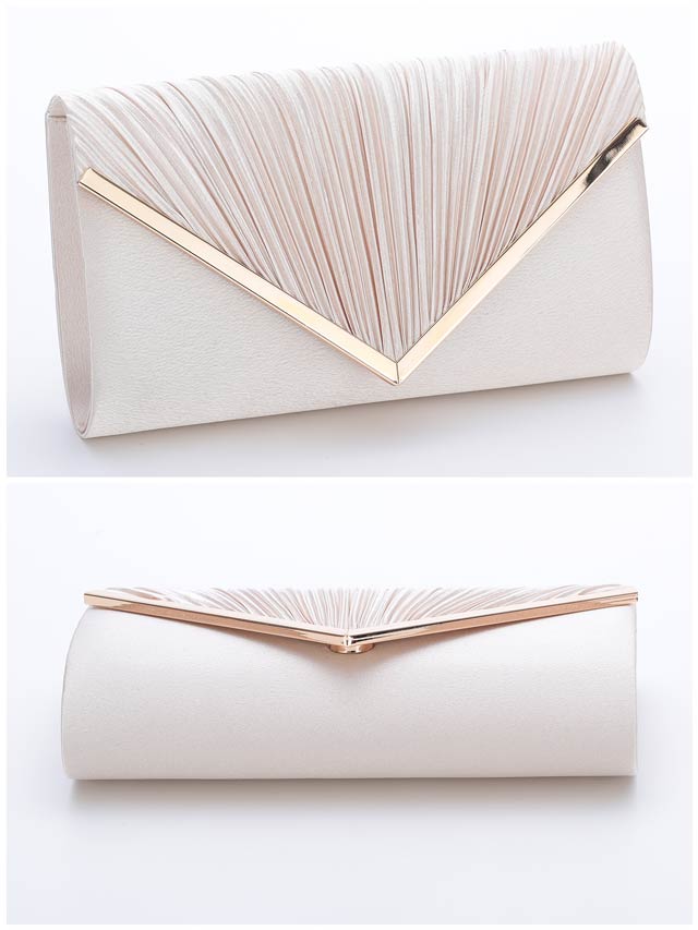 7/10再入荷![全3色][2way]プリーツレタークラッチバッグ