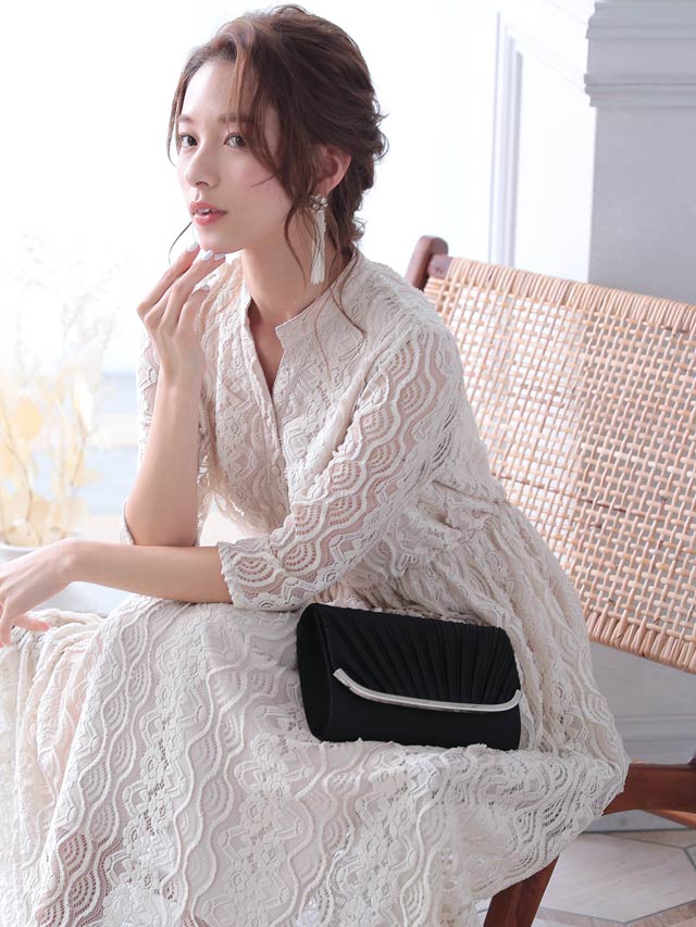 7/10再入荷![全3色][2way]エレガントプリーツクラッチバッグ