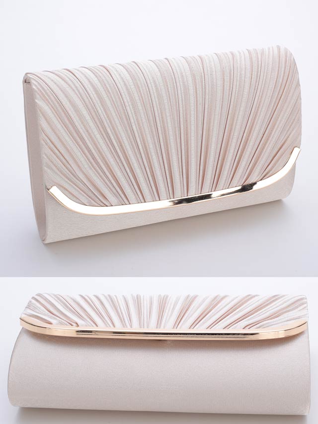 7/10再入荷![全3色][2way]エレガントプリーツクラッチバッグ