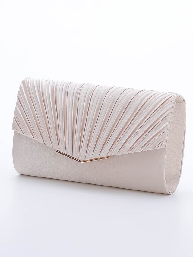 7/10再入荷!ワンカラープリーツクラッチバッグ