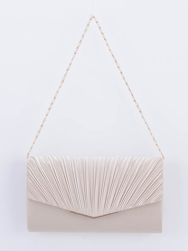 7/10再入荷!ワンカラープリーツクラッチバッグ