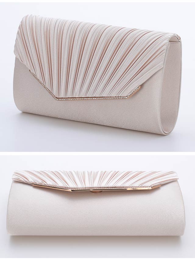 7/10再入荷![2way]プリーツデザインレタークラッチバッグ