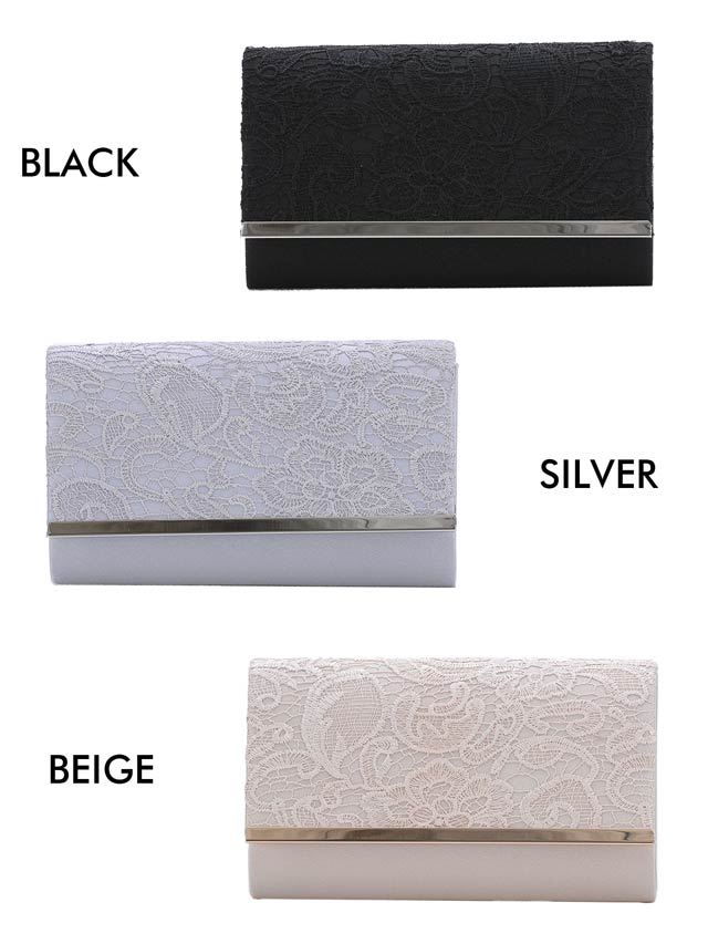 7/10再入荷![全3色][2way]レースデザインクラッチバッグ