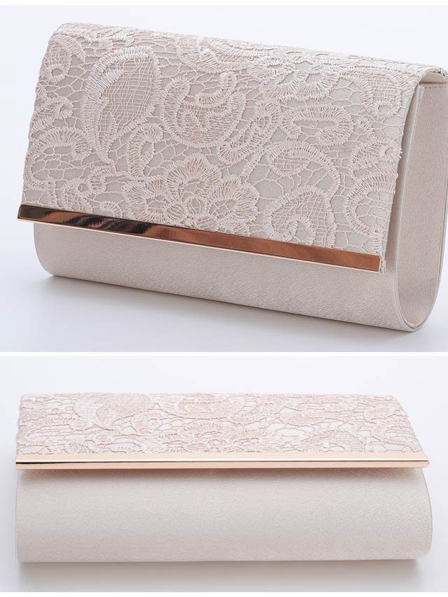 7/10再入荷![全3色][2way]レースデザインクラッチバッグ