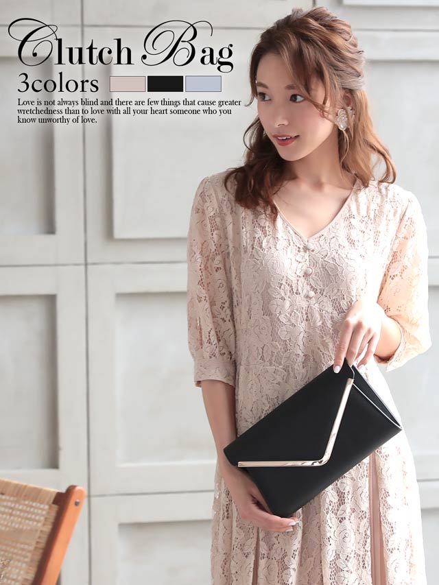 7/10再入荷![全3色][2way]シンプルデザインレタークラッチバッグ