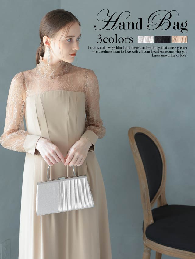 7/10再入荷!グリッター プリーツ デザインパーティーバッグ