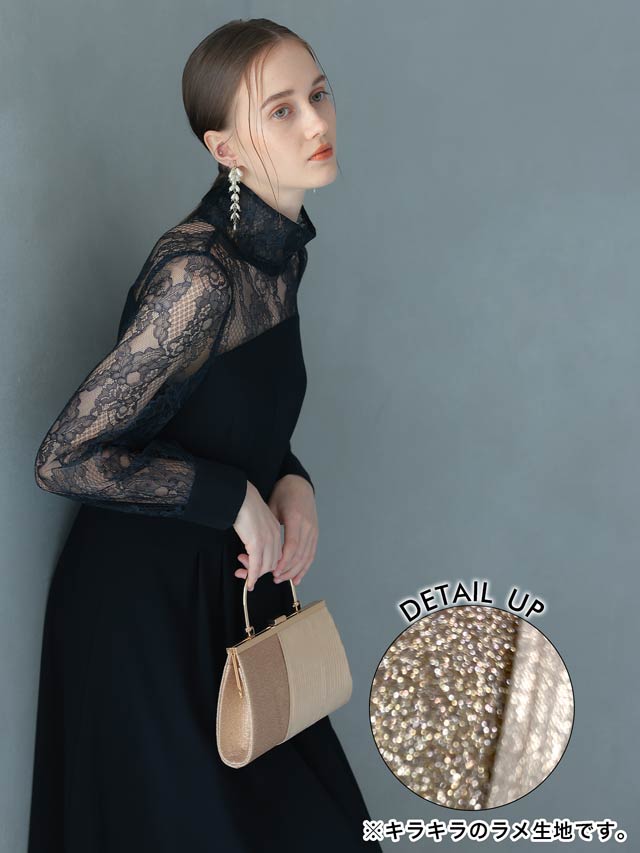 7/10再入荷!グリッター プリーツ デザインパーティーバッグ