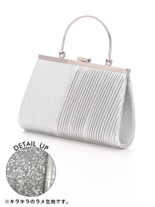 7/10再入荷!グリッター プリーツ デザインパーティーバッグ