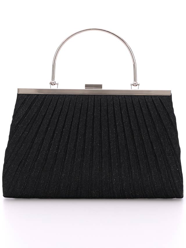 5/8再入荷!メタルハンドルラメプリーツパーティーバッグ