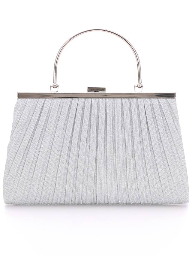 5/8再入荷!メタルハンドルラメプリーツパーティーバッグ