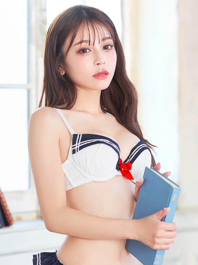 フリルリボンセーラー風ブラジャー&フルバックショーツ [推し]