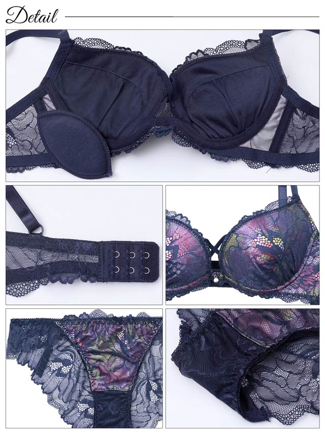8/6新作!ルミナスシャドウブルームブラジャー&バック透けフルバックショーツ[推し][人気]