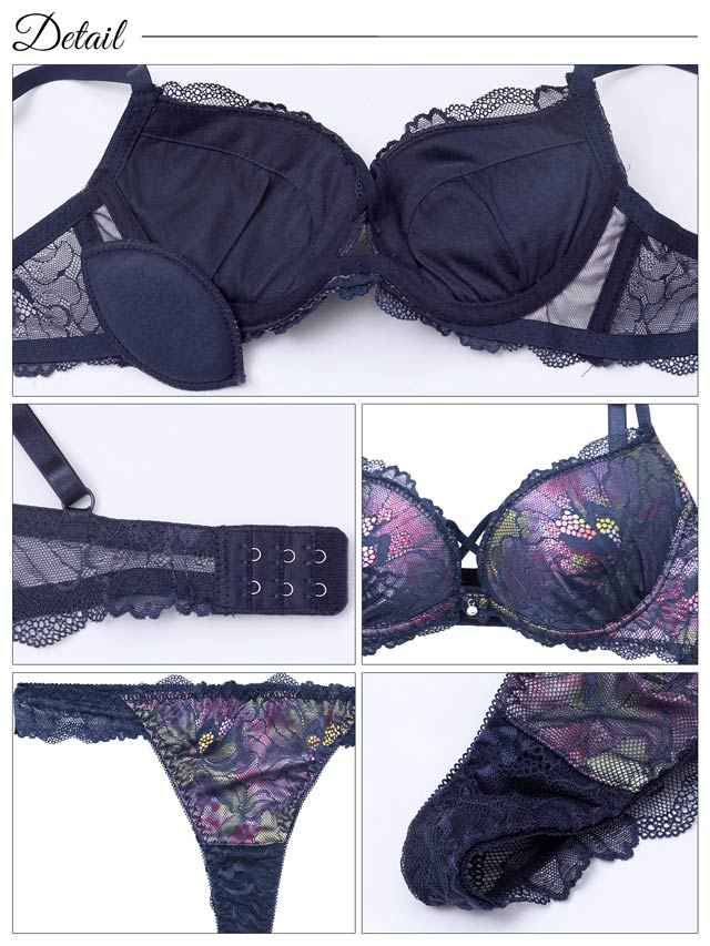 8/6新作!【Tバック】ルミナスシャドウブルームブラジャー&バック透けTバックショーツ[推し][人気]