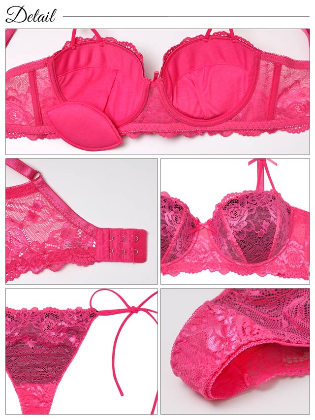 8/23再販!【Tバック】【三上悠亜着用】フロレゾンローズレース育乳脇高ブラジャー&サイド紐バック透けTバックショーツ[推し][人気]