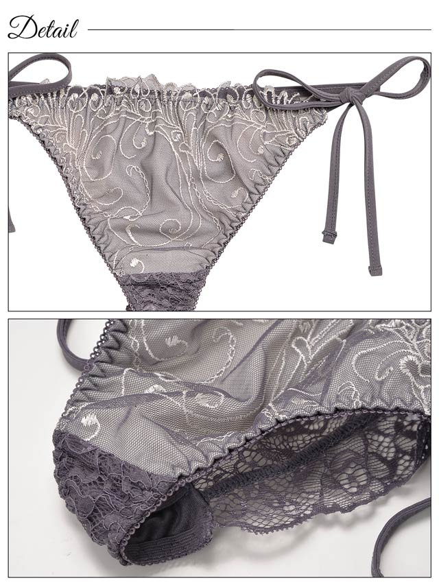 8/6再販!【Tバック】【三上悠亜着用】ロイヤルレースレイヤードブラジャー&サイド紐Tバックショーツ[推し][人気]