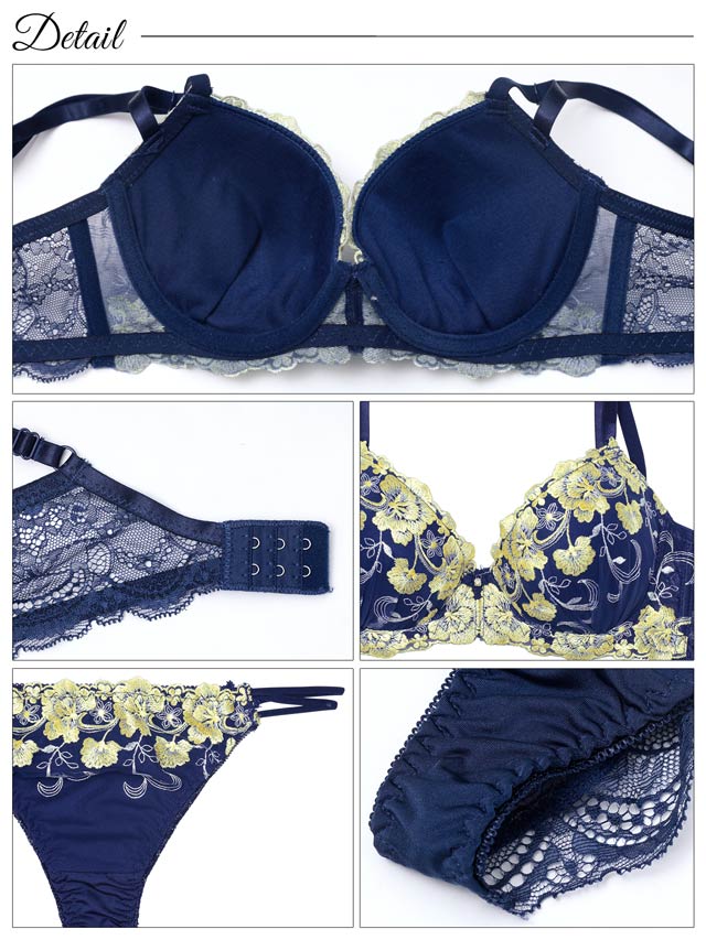 7/18新作!【Tバック】ミスティックビビットブルーム育乳脇高ブラジャー&バック透けTバックショーツ[推し][人気]