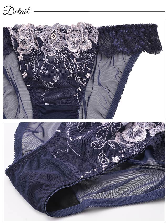 8/23再販!【GHIサイズ】ロマンティックベルローズ育乳脇高ブラジャー&バック透けフルバックショーツ[推し]