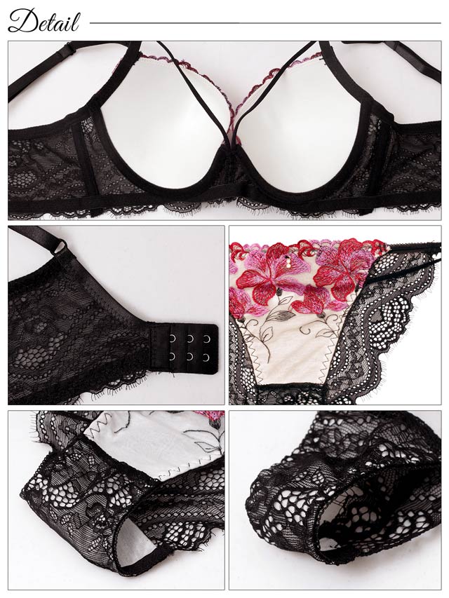 9/12新作!【3点セット】【三上悠亜着用】ゴージャスリリーコード育乳脇高ブラジャー&バック透けフルバック&Tバックショーツ[推し]