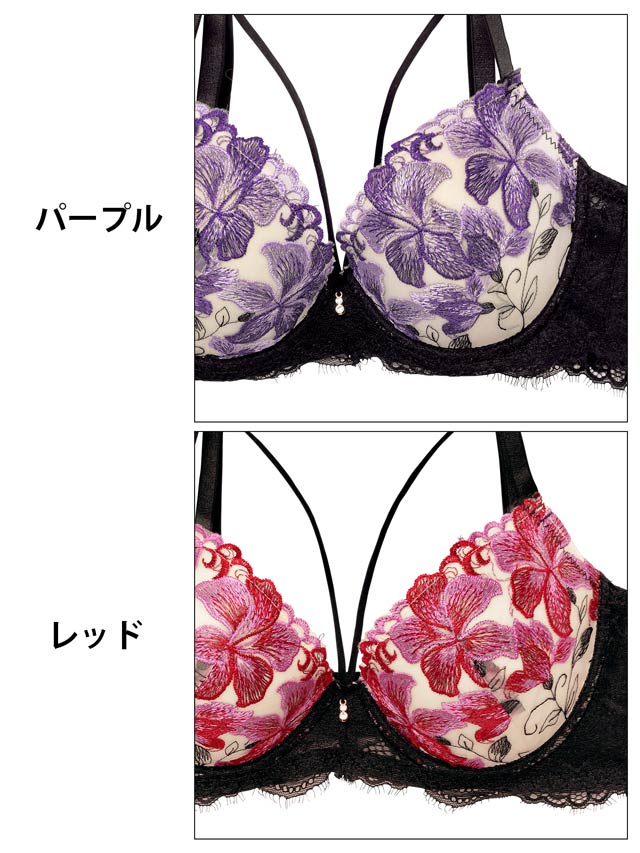 9/12新作!【3点セット】【三上悠亜着用】ゴージャスリリーコード育乳脇高ブラジャー&バック透けフルバック&Tバックショーツ[推し]
