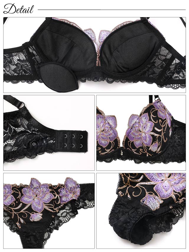 8/7再販!【Tバック】クラシックグロウピオニー育乳脇高ブラジャー&バック透けTバックショーツ [推し][人気]