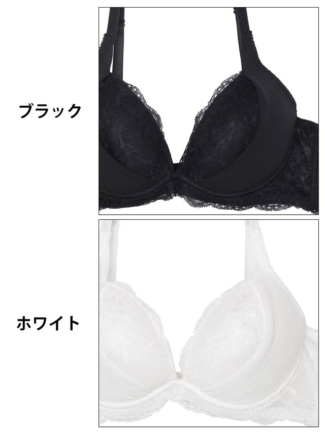 7/28新作!【かとゆり着用】モノトーンプティチュール育乳脇高ブラジャー&サイド紐バック透けフルバックショーツ[推し][人気]