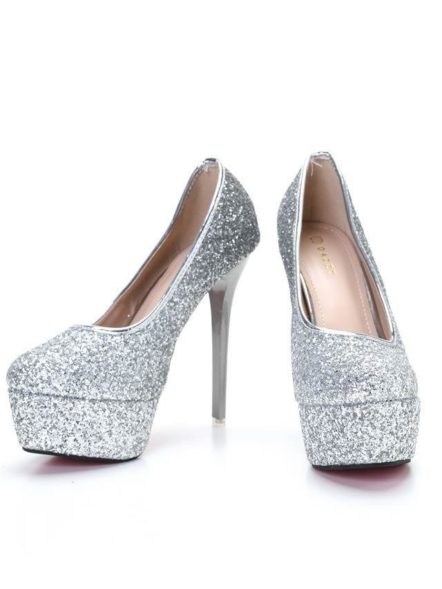 8/1再入荷![15cmヒール]ゴージャスグリッターラメヒールパンプス[dazzyオリジナル]