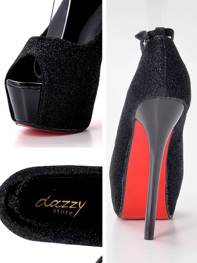 7/15再入荷!  [14cmヒール]ラメグリッターxメタリックヒールパンプス[dazzyオリジナル]