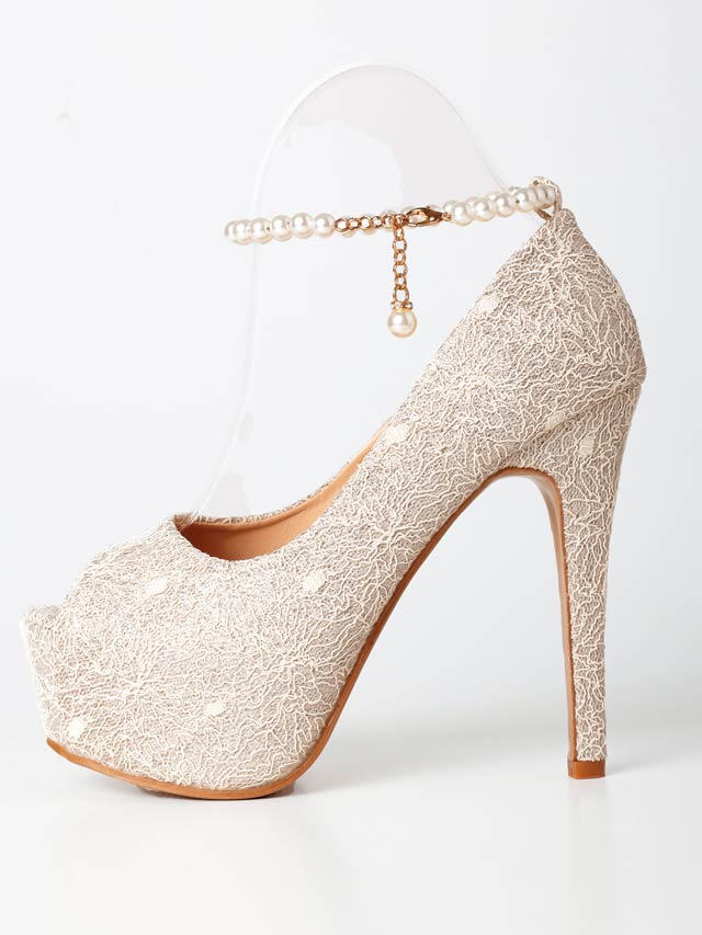 8/7再入荷![12cmヒール]レースラメパールストラップオープントゥパンプス[dazzyオリジナル]