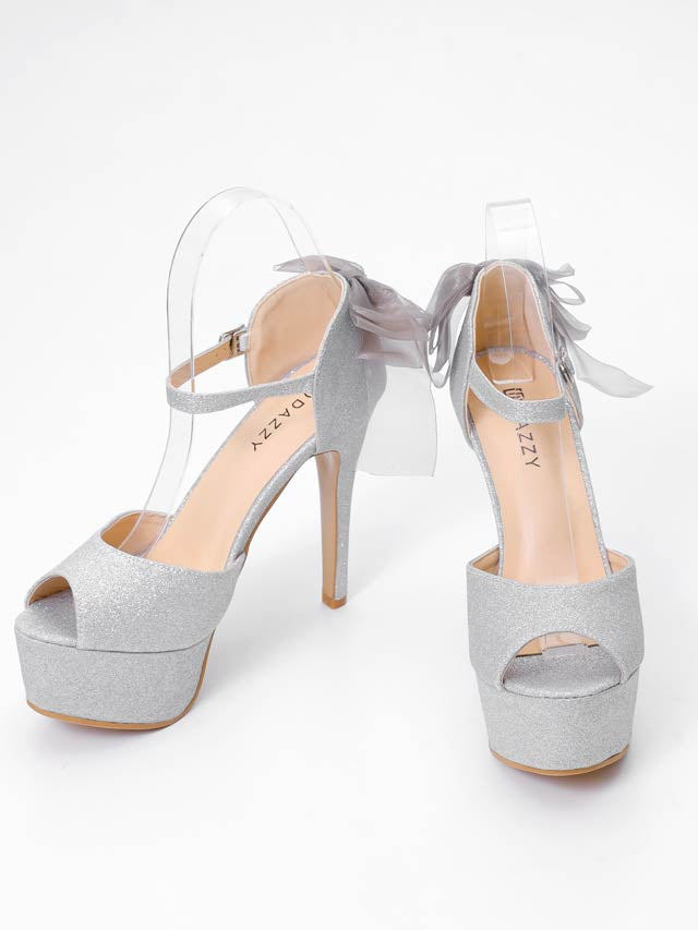 6/20新作![12.5cmヒール]オーロララメストライプオープントゥパンプス[dazzyオリジナル]