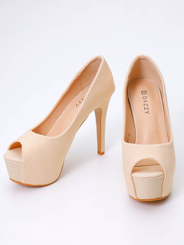 6/23新作![12cmヒール]グリッターボーダーオープントゥパンプス[dazzyオリジナル]