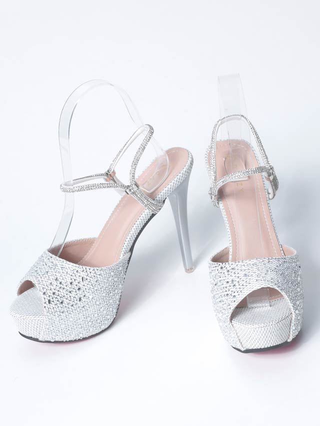 6/4新作![12cmヒール]シャイニーラインストーンストラップサンダル[dazzyオリジナル]