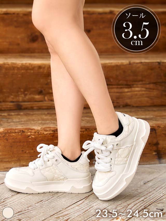 6/9新作!厚底カジュアルキルティングスニーカー[dazzyオリジナル]
