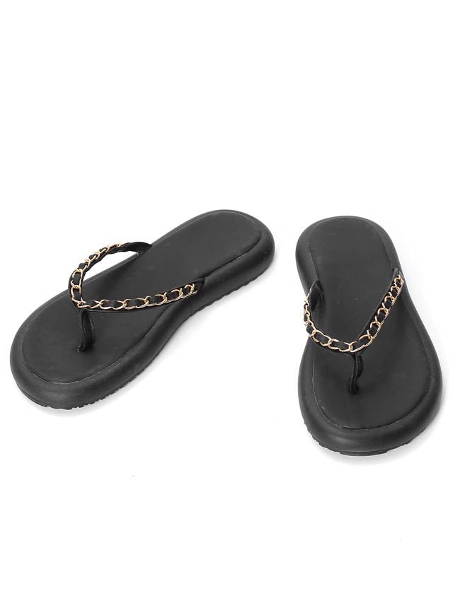 ゴールドチェーンフラットビーチサンダル【dazzy beach/2025ビキニ】