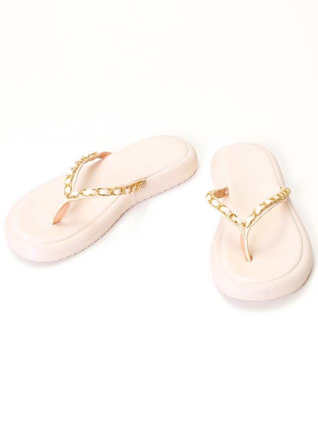 ゴールドチェーンフラットビーチサンダル【dazzy beach/2025ビキニ】