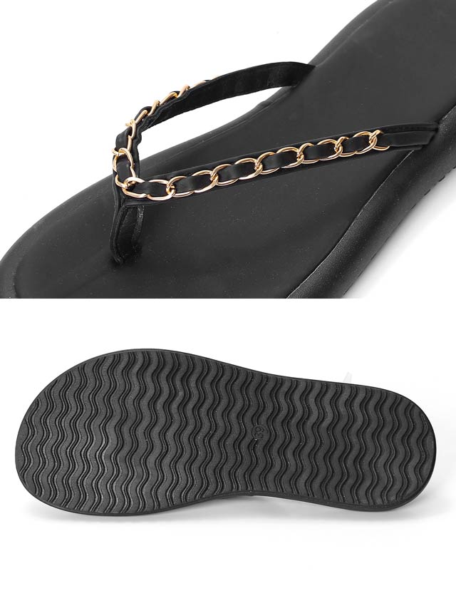 ゴールドチェーンフラットビーチサンダル【dazzy beach/2025ビキニ】