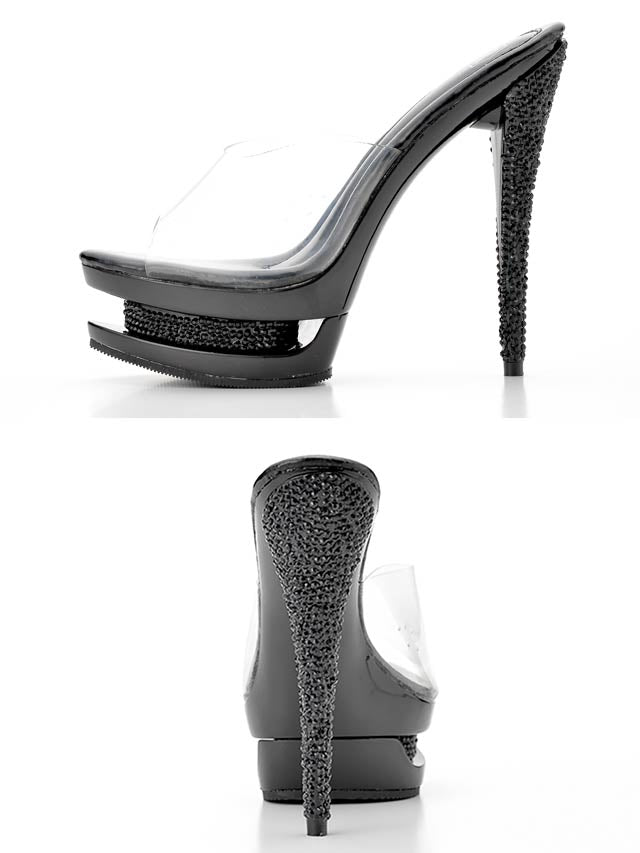 7/10再入荷![14cmヒール]ラインストーンクリア美脚オープントゥサンダル