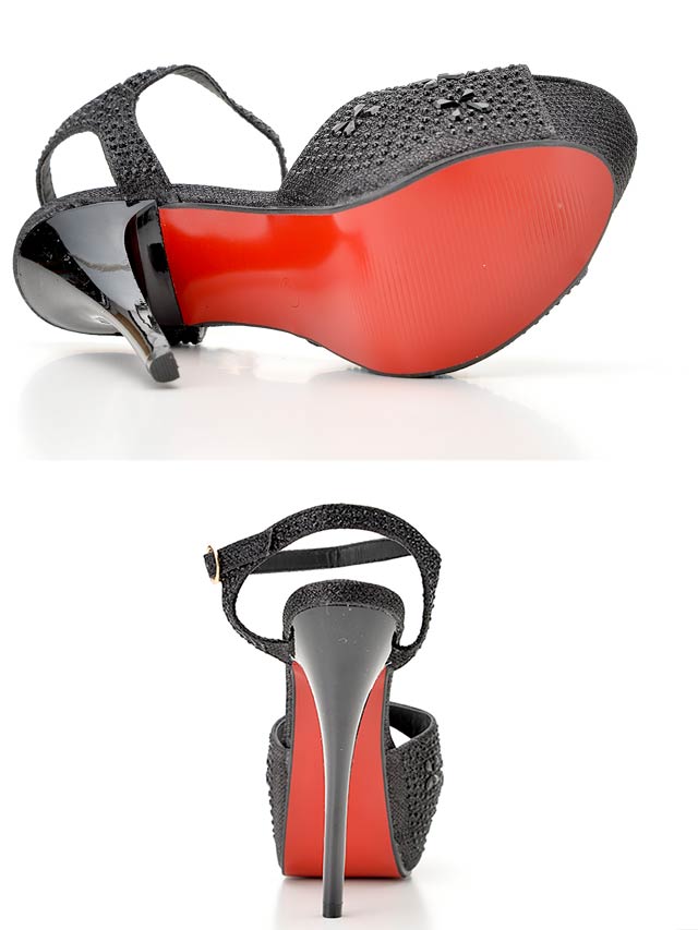 7/25再入荷![14cmヒール]ベルト付きビジュー美脚サンダル