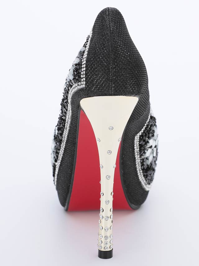 7/25再入荷![14cmヒール]スノービジュー付きオープントゥパンプス[3393][BENEDETTA]