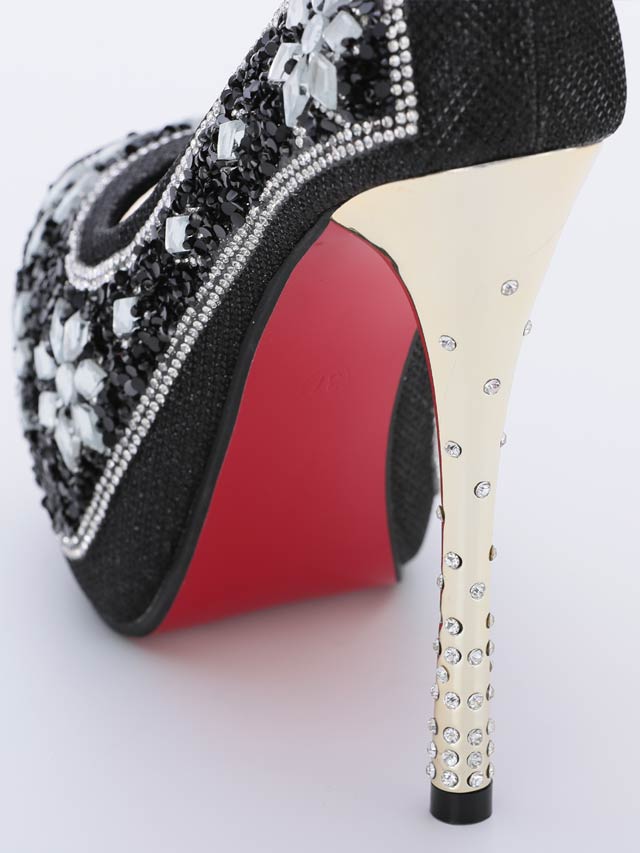 7/25再入荷![14cmヒール]スノービジュー付きオープントゥパンプス[3393][BENEDETTA]