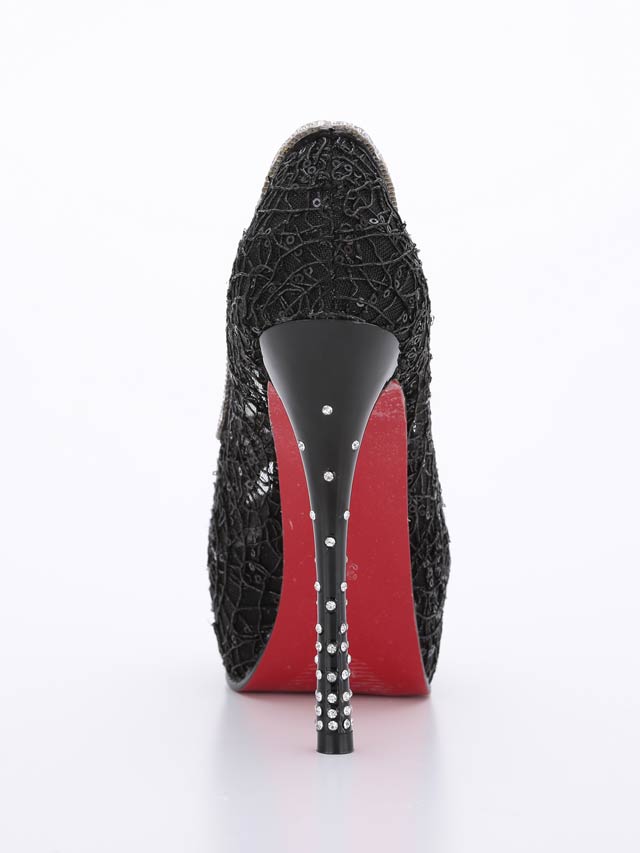 7/25再入荷![15cmヒール]スパンコールメッシュシアーオープントゥパンプス