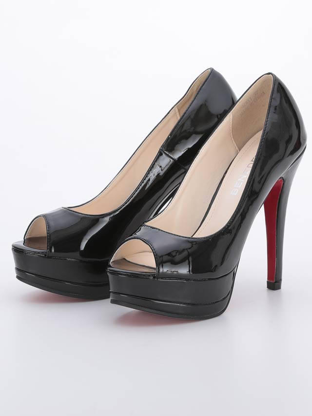 7/25再入荷![12.5cmヒール]ワンカラーオープントゥパンプス