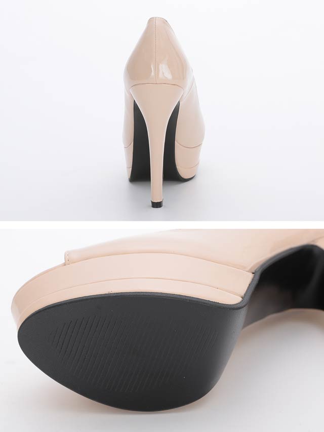 7/25再入荷![12.5cmヒール]ワンカラーオープントゥパンプス