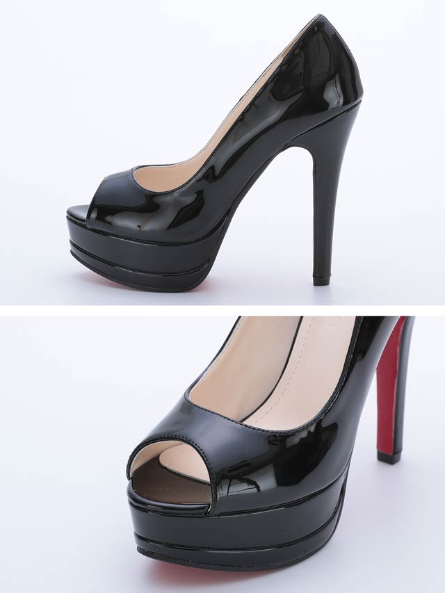 7/25再入荷![12.5cmヒール]ワンカラーオープントゥパンプス