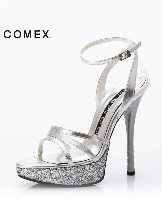 7/25再入荷![13cmヒール]グリッターストームストラップサンダル[5533][COMEX]