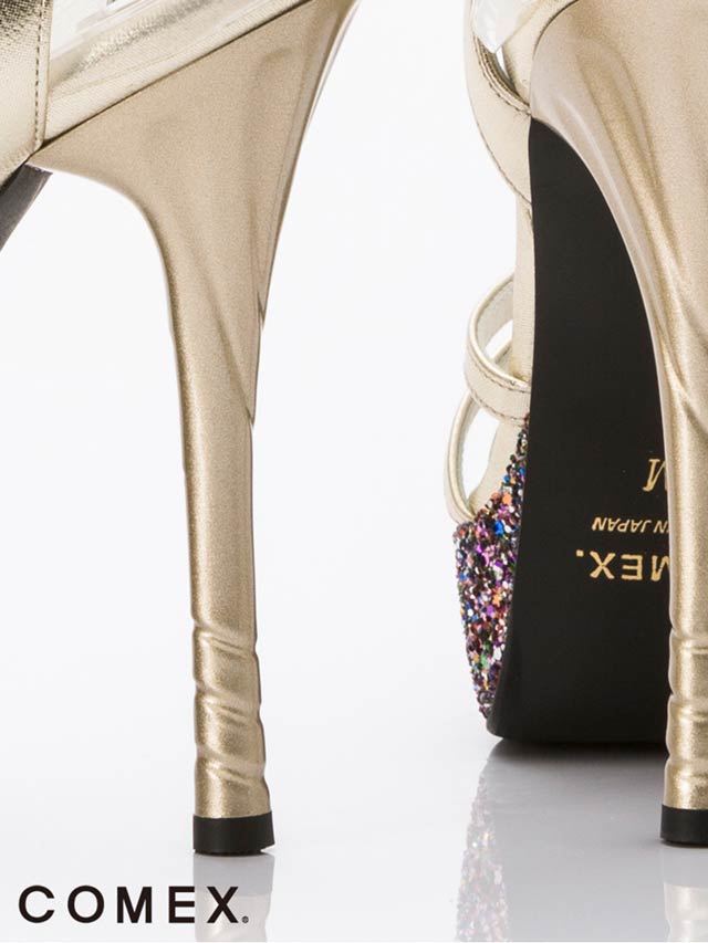 7/25再入荷![13cmヒール]グリッターストームストラップサンダル[5533][COMEX]