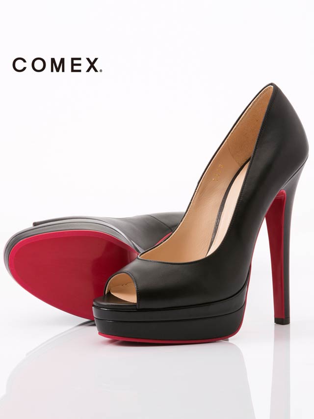 7/25再入荷![14cmヒール]エナメルオープントゥパンプス[5503][COMEX]