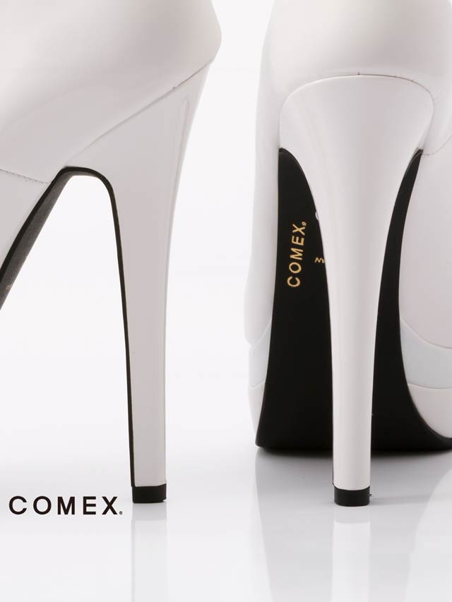 7/25再入荷![14cmヒール]エナメルオープントゥパンプス[5503][COMEX]