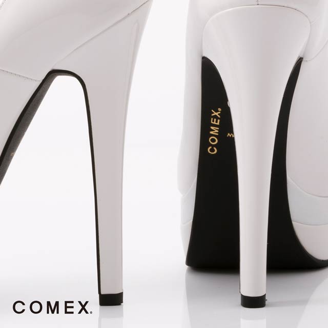 7/25再入荷![14cmヒール]エナメルオープントゥパンプス[5503][COMEX]